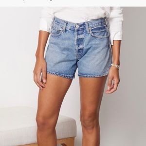 Agolde Parker Long Denim Shorts